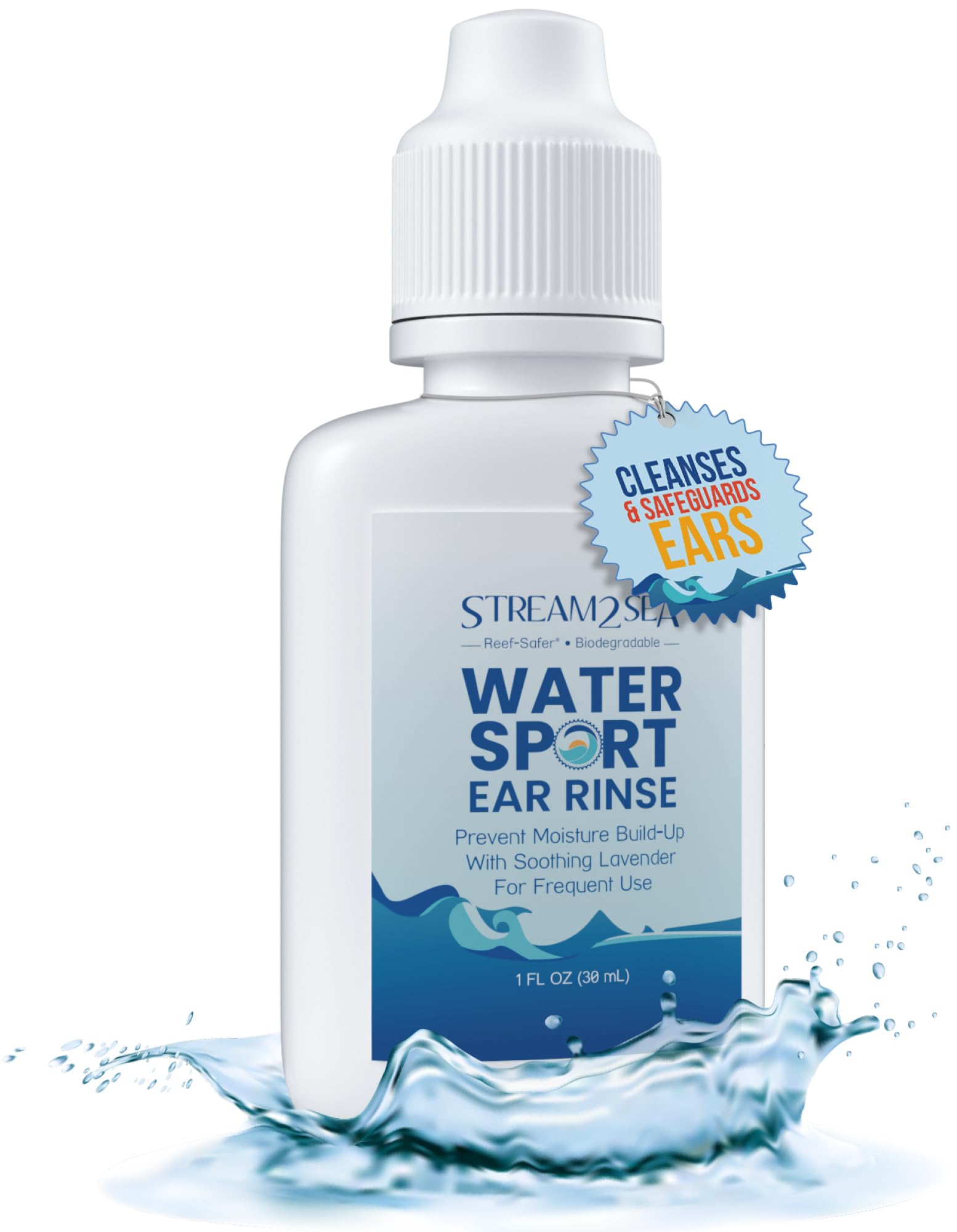 STREAM 2 SEA Ear Rinse Drops for Swimmers Biodegradable Natural, 1 Fl Oz