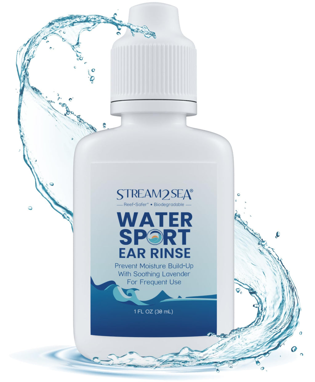 STREAM 2 SEA Ear Rinse Drops for Swimmers Biodegradable Natural, 1 Fl Oz