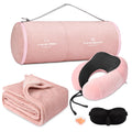 urnexttour Travel Pillow and Blanket Set Neck Pillow Airplane Foam Pink