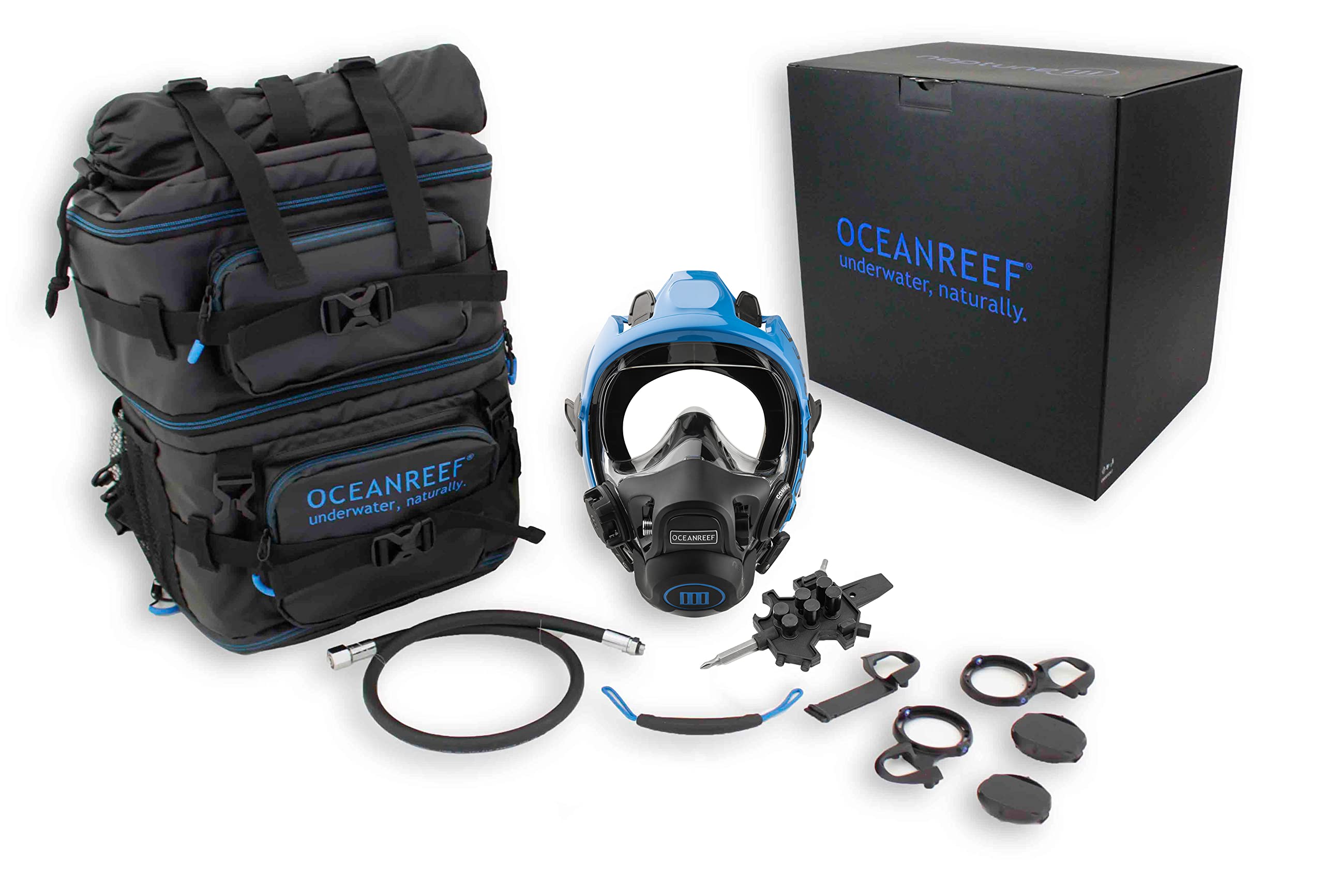 OCEAN REEF - Neptune III - Full Face Mask - Fully Integrated Regulator (Blue, S/M)