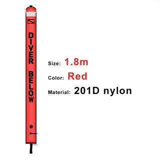 Bundle of five buoys. 1.2m/1.5m/1.8m Scuba Diving Colored Buoy - Safety Inflatable Float / SMB Storage Bag
