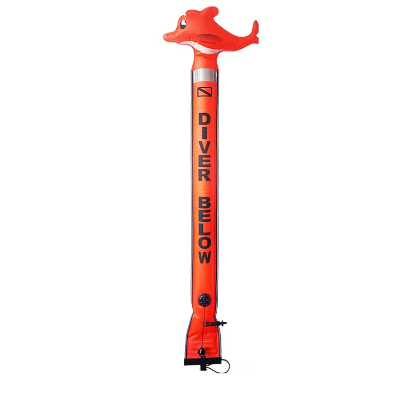Custom Logo High Visibility Nylon Inflatable Surface Marker Buoy Scuba Diving Safety Sausage SMB with Target Dive Equipment