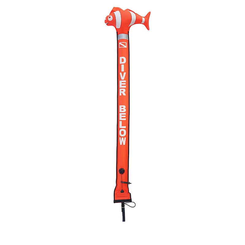 Custom Logo High Visibility Nylon Inflatable Surface Marker Buoy Scuba Diving Safety Sausage SMB with Target Dive Equipment