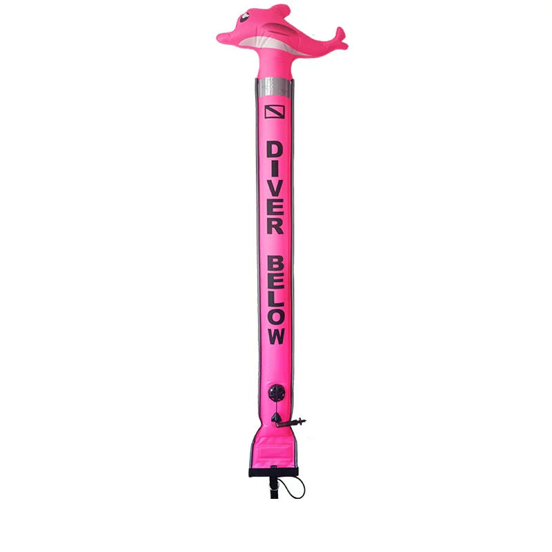 Custom Logo High Visibility Nylon Inflatable Surface Marker Buoy Scuba Diving Safety Sausage SMB with Target Dive Equipment