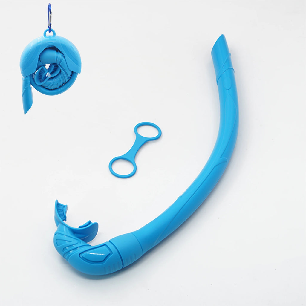 Soft Foldable Wet Tube Freediving Silicone Snorkel for Underwater Sea Swimming Snorkeling Breathing
