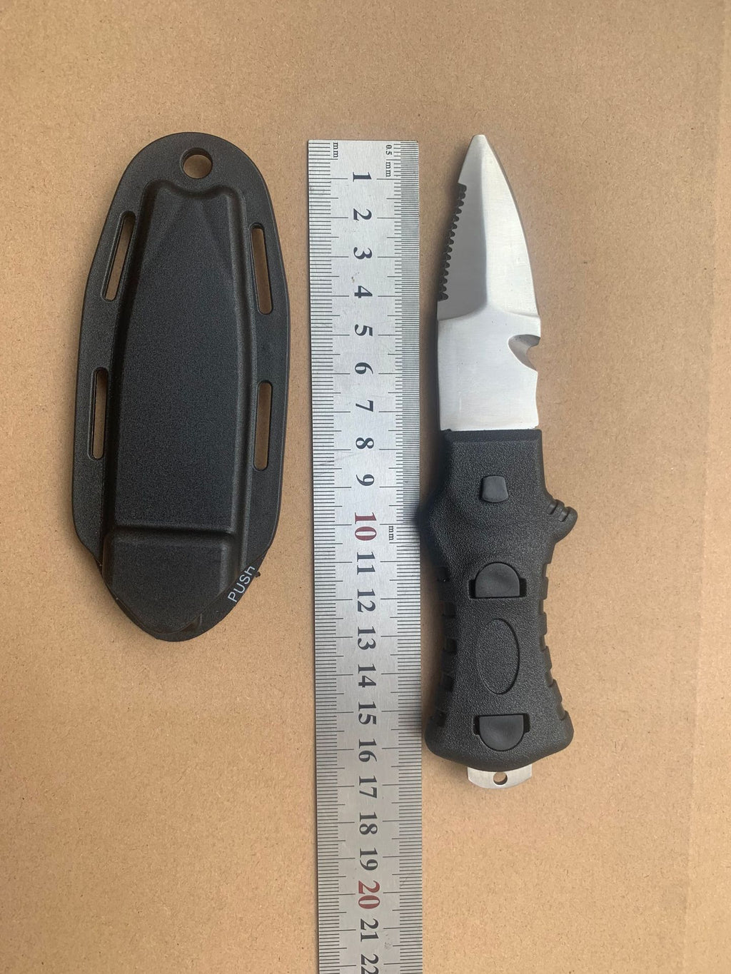 Dive Knife for Rescue, Stainless Steel Diving Tool with Line Cutter for Underwater & Survival