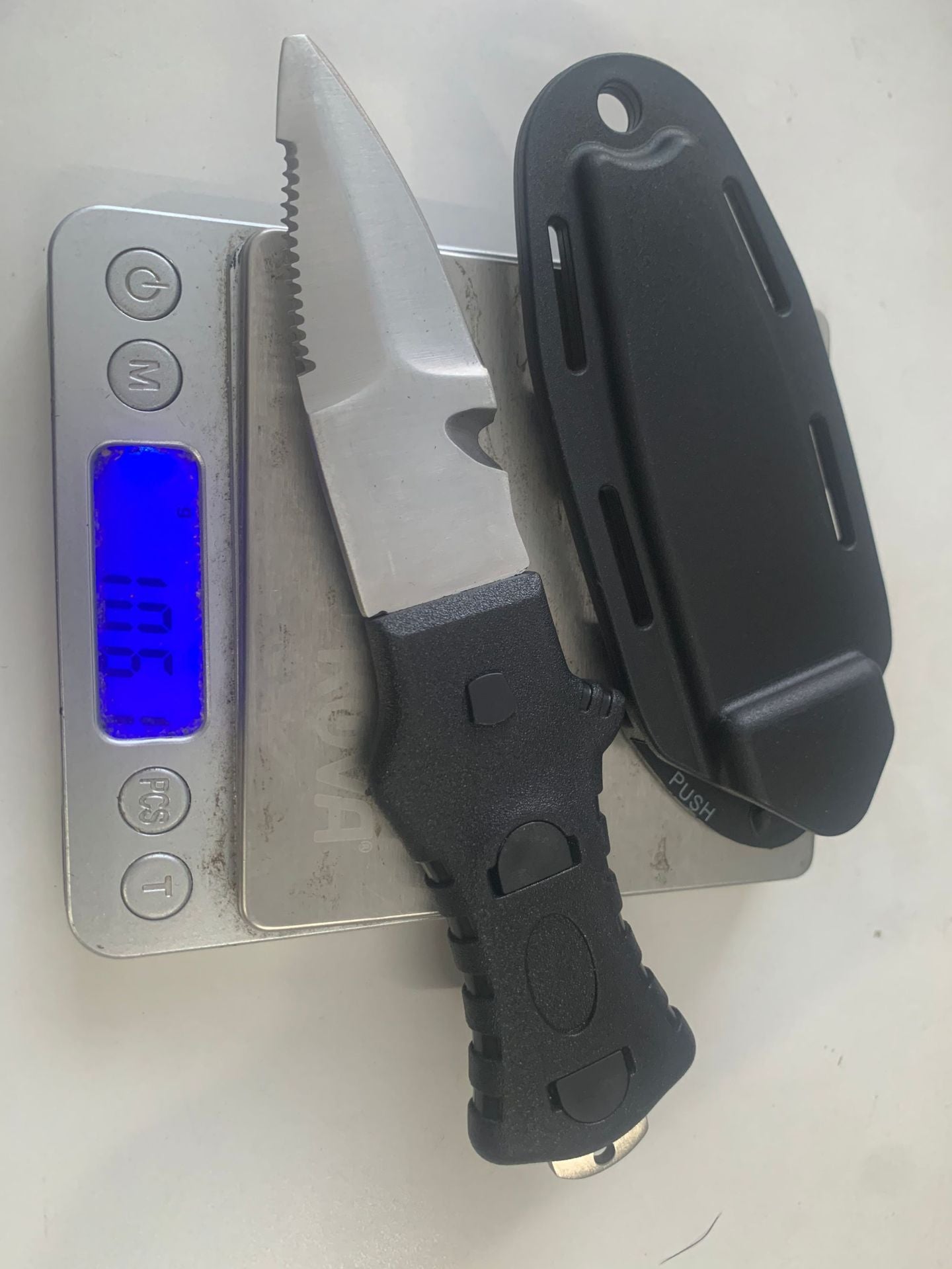 Dive Knife for Rescue, Stainless Steel Diving Tool with Line Cutter for Underwater & Survival