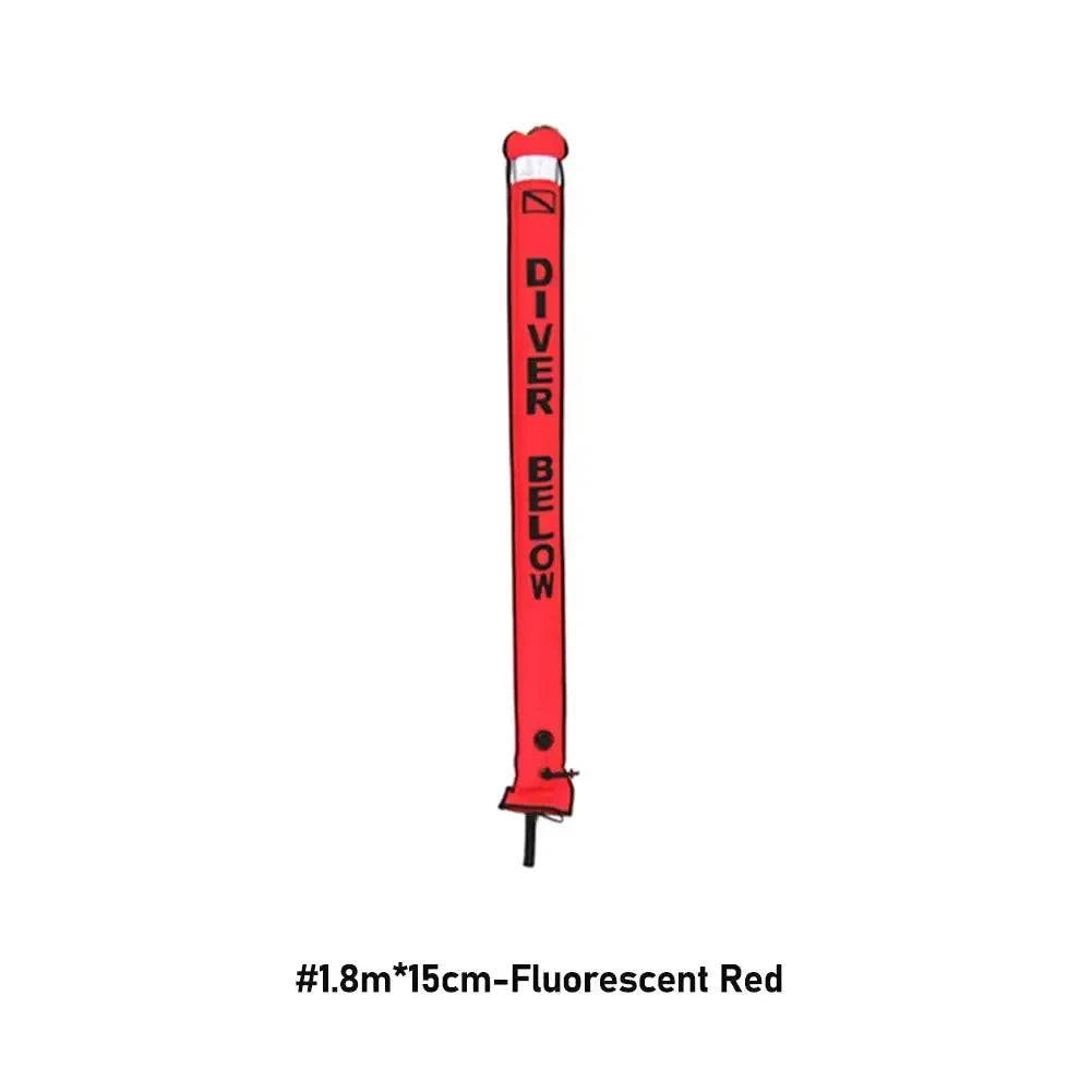 1.2M/1.5M/1.8M Professional Scuba Diving Inflatable Safety Sausage - SMB Signal Tube Surface Buoy Diver Below