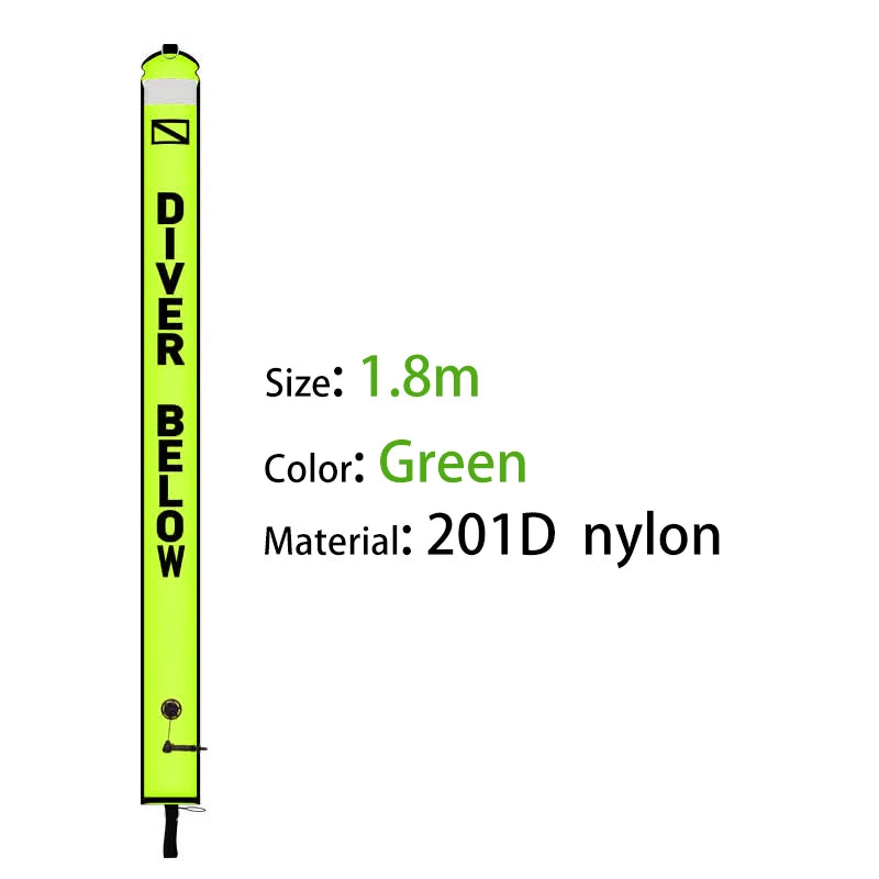 Bundle of five buoys. 1.2m/1.5m/1.8m Scuba Diving Colored Buoy - Safety Inflatable Float / SMB Storage Bag