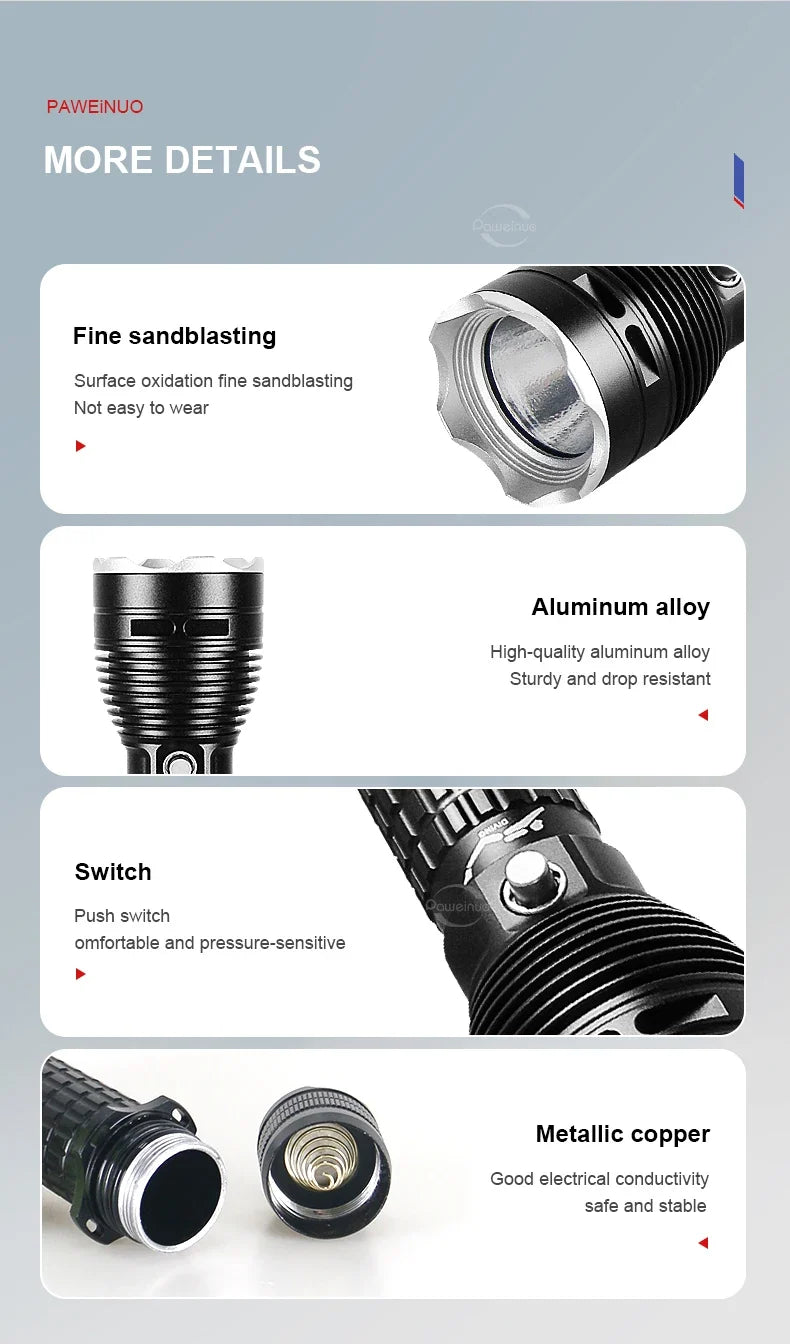 10000LM Professional Diving Flashlight Scuba LED Dive Light 26650 Hunting Dive Torch IPX8 Waterproof Underwater Lantern
