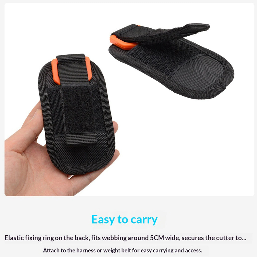 Scuba Diving Special Cutting Tool with Protect Sleeve Underwater Dual Blade Knives Lightweight Line Cutter for Emergency Rescue