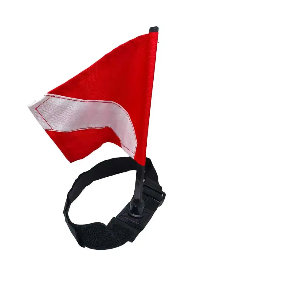 Scuba Dive Safety Flag W/ Adjustable Webbing Strap Diver Down Signal for Spearfishing Snorkeling Inflatable Surface Marker Buoy