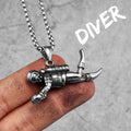 Deep Sea Diver Stainless Steel Men Women Necklaces Pendants Chain Unique Punk Trendy Fashion Jewelry Creativity Gift Wholesale
