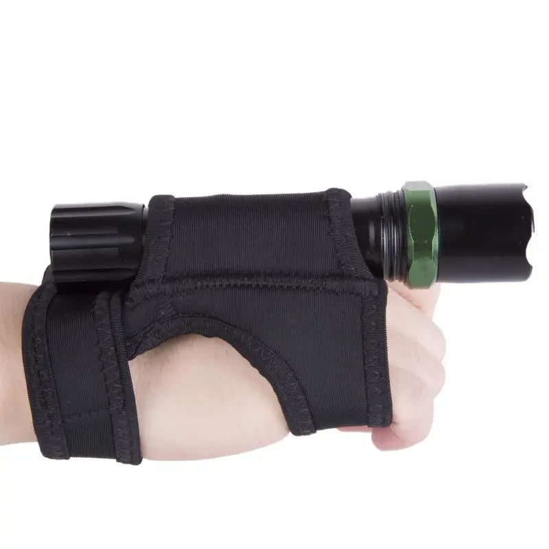 Adjustable 600D nylon diving flashlight holder wrist strap for hands-free use during hunting and diving