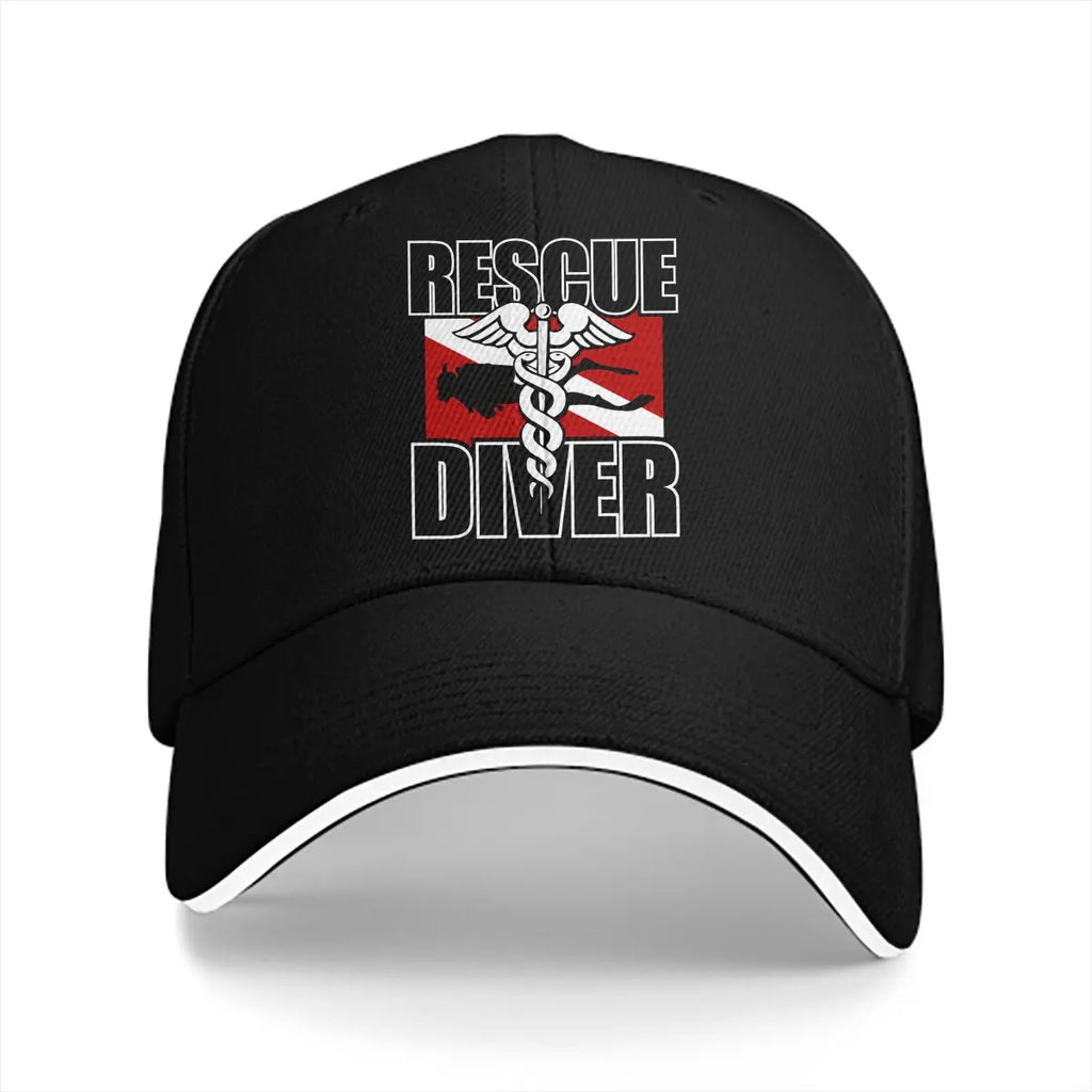 Rescue Diver Baseball Cap Men Hats Women Visor Protection Snapback Diving Dive Scuba Caps