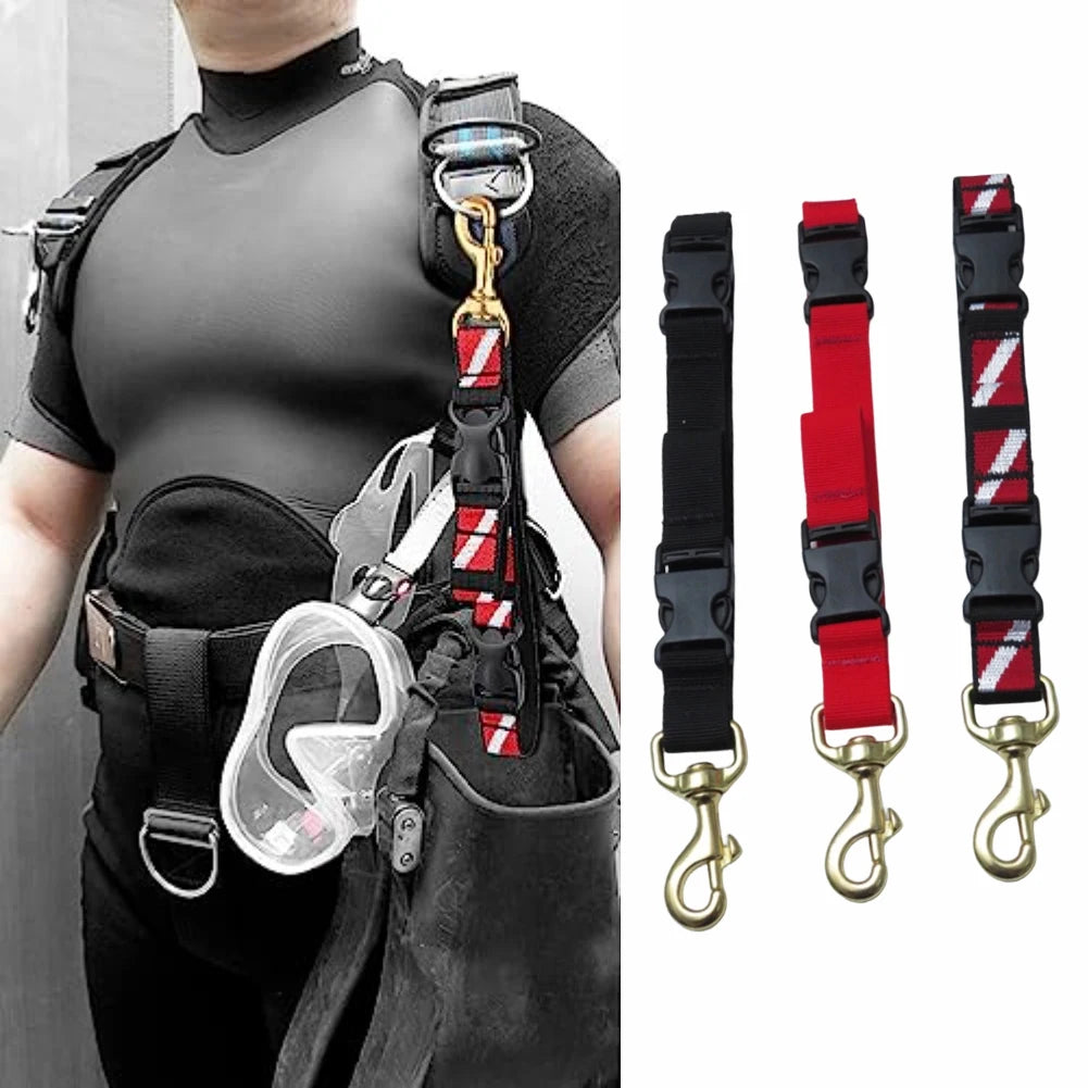 Scuba Diving Lanyard Clip 255x25mm Fin Lift Cord Clip Fin Holder Quick Release Buckle Swivel Hook For Dive Accessories
