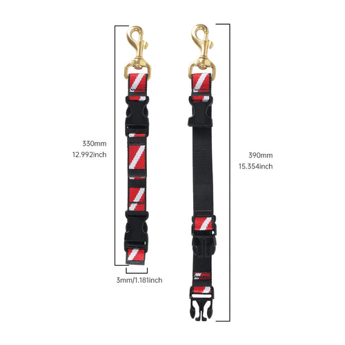 DIDEEP Heavy Duty Scuba Diving Fins/Mask Lanyard with Nylon Webbing,Brass Quick Release Buckle Swivel Hook for Dive Accessories