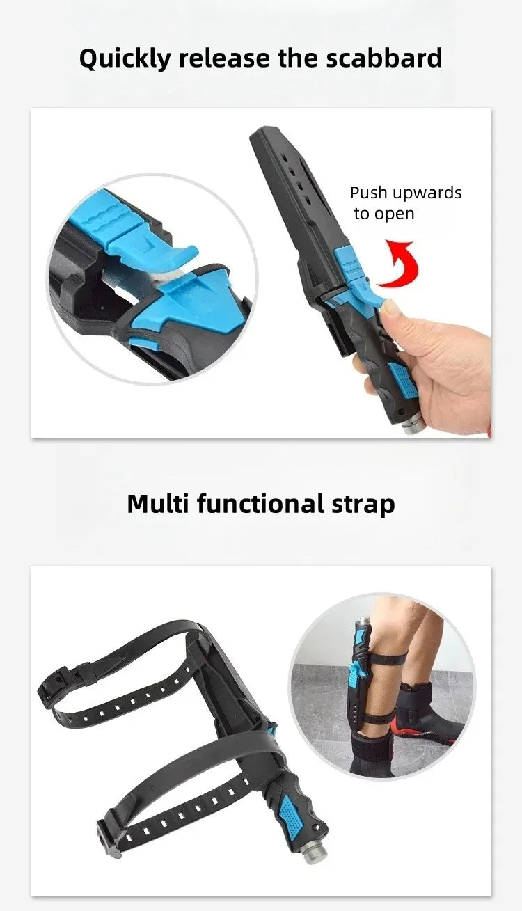 3 Type Fire Brigade Rescue Diving Knife, Leg Strap Rope Net Cutter with Glass Breaker Pommel, Outdoor Fishing Hunting Gear