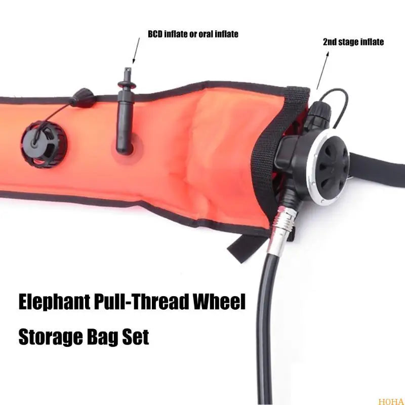 N0HA Open Bottom Safety Inflatable Dives Float with Reel & Clip Scubas Tube