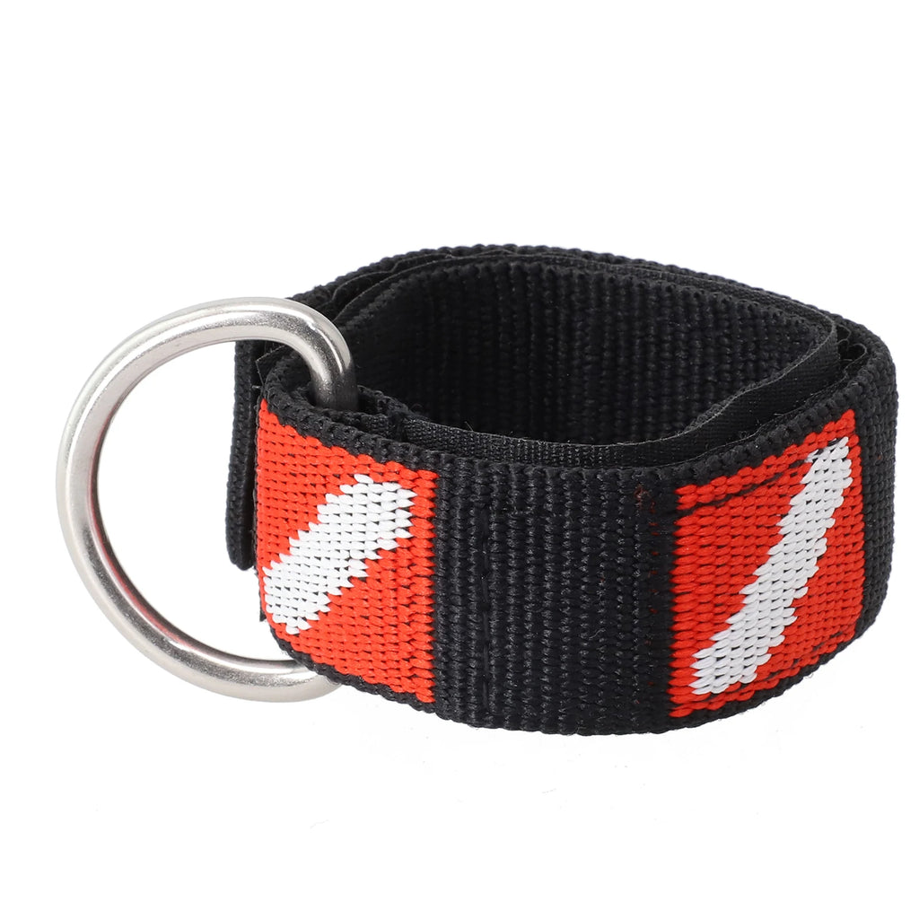 1pc Adjustable Scuba Diving Wrist Strap Lanyard Webbing Band With Metal D-Ring Freediving Webbing Holder Strap Swim Pool Parts
