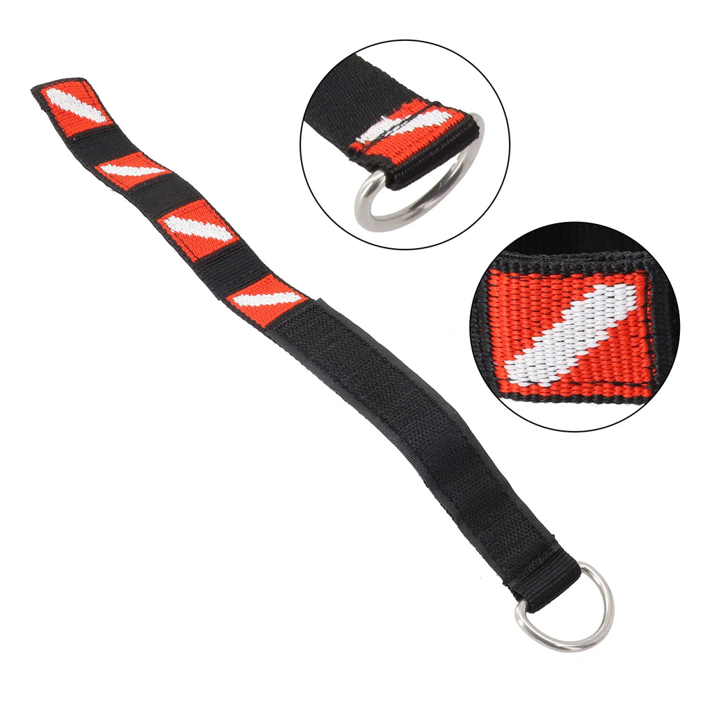 1pc Adjustable Scuba Diving Wrist Strap Lanyard Webbing Band With Metal D-Ring Freediving Webbing Holder Strap Swim Pool Parts