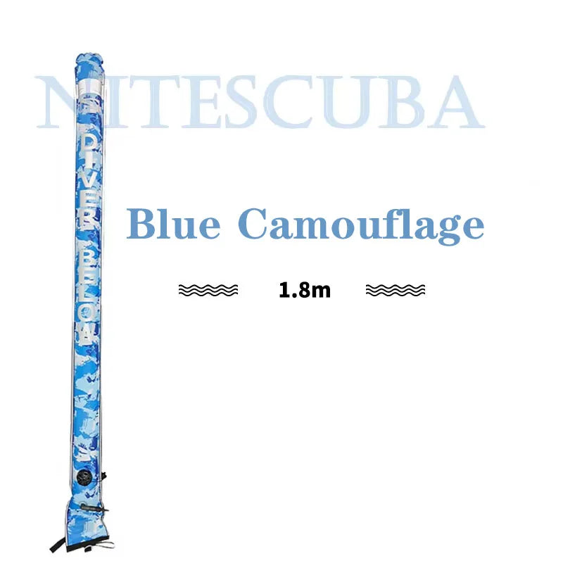 Bundle of five buoys. 1.2m/1.5m/1.8m Scuba Diving Colored Buoy - Safety Inflatable Float / SMB Storage Bag