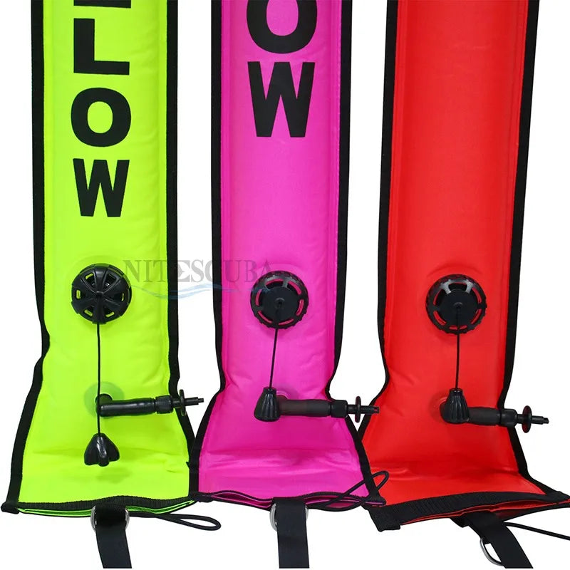 Bundle of five buoys. 1.2m/1.5m/1.8m Scuba Diving Colored Buoy - Safety Inflatable Float / SMB Storage Bag