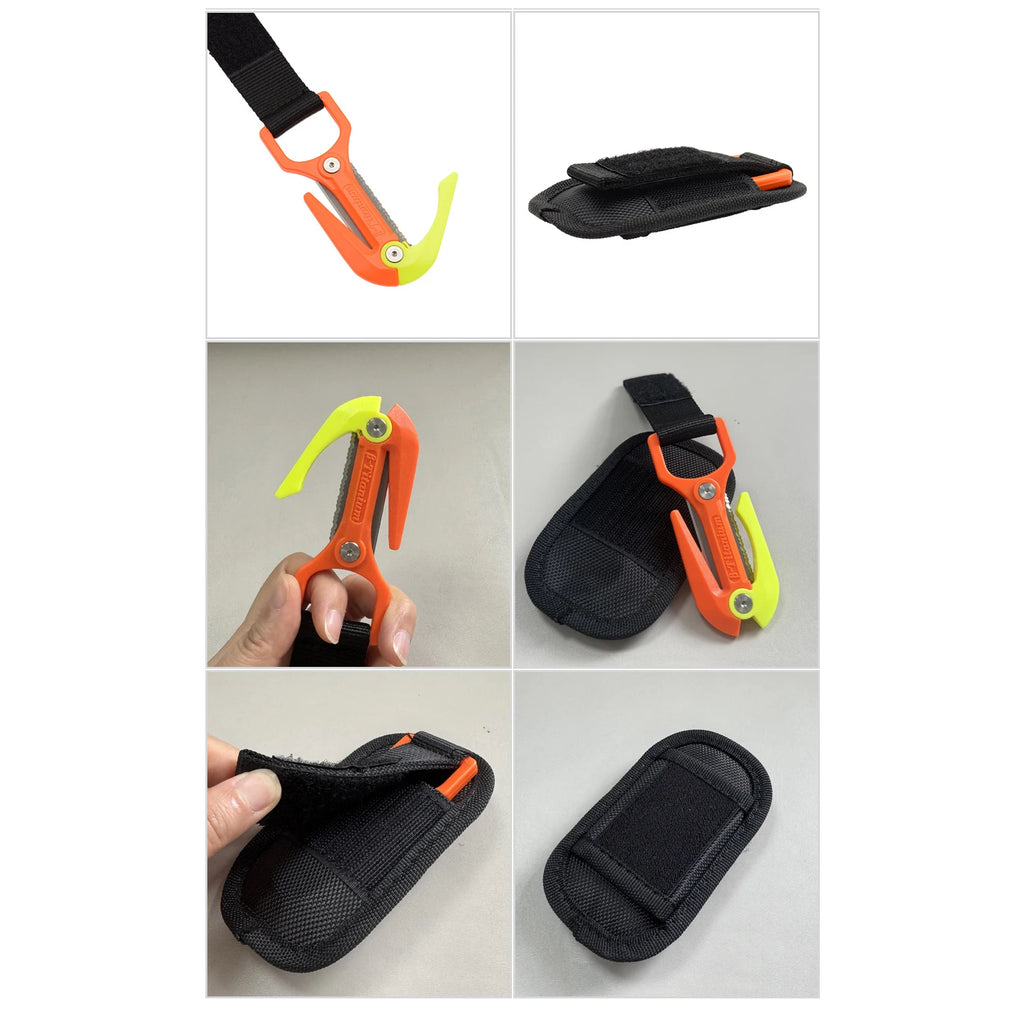 Scuba Diving Special Cutting Tool with Protect Sleeve Underwater Dual Blade Knives Lightweight Line Cutter for Emergency Rescue
