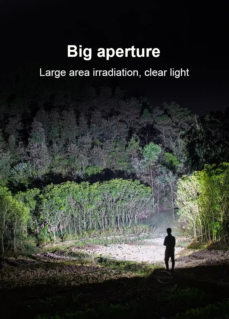 High Power Mini Diving Flashlight 100M Professional Scuba Dive Torch IPX8 Rechargeable Portable Lantern for Spearfishing Camping