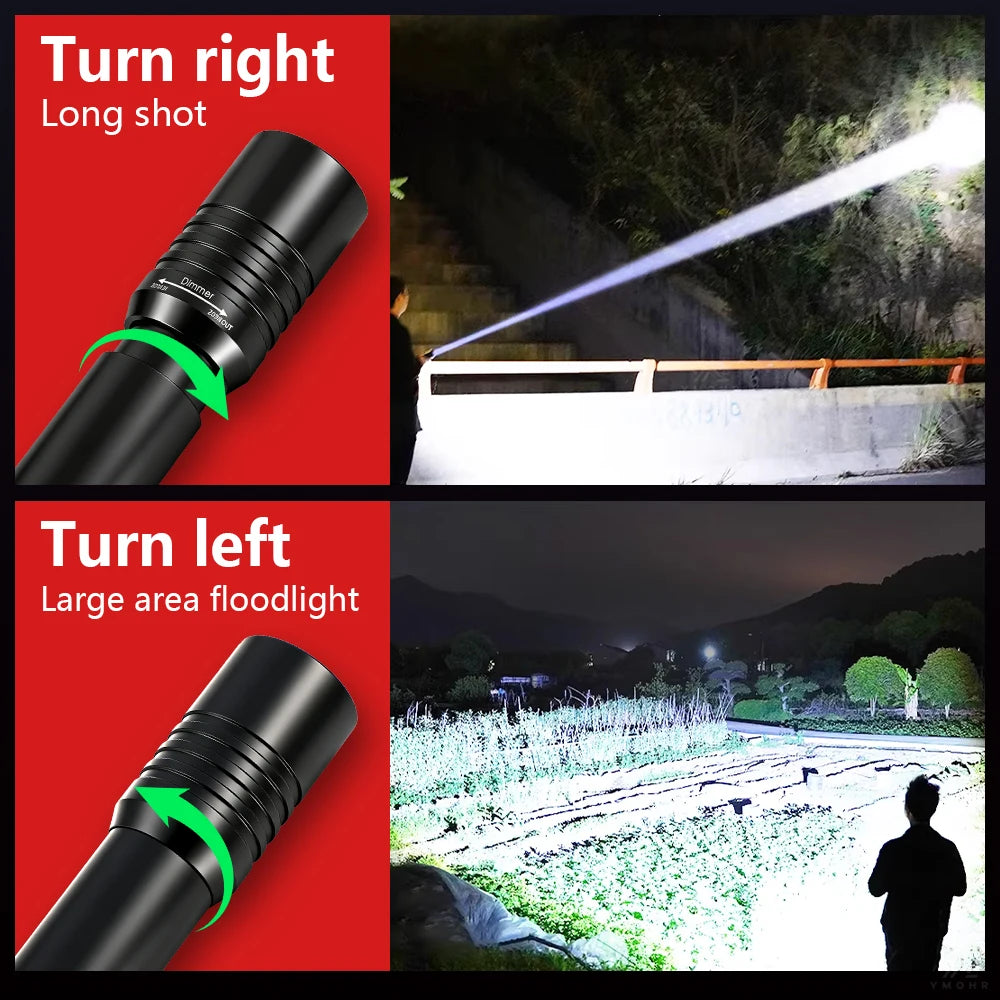 9500000000LM Powerful Diving Flashlight IPX8 Underwater Lamp Professional Scuba Diving Torch Type-c Rechargeable LED Dive Lights