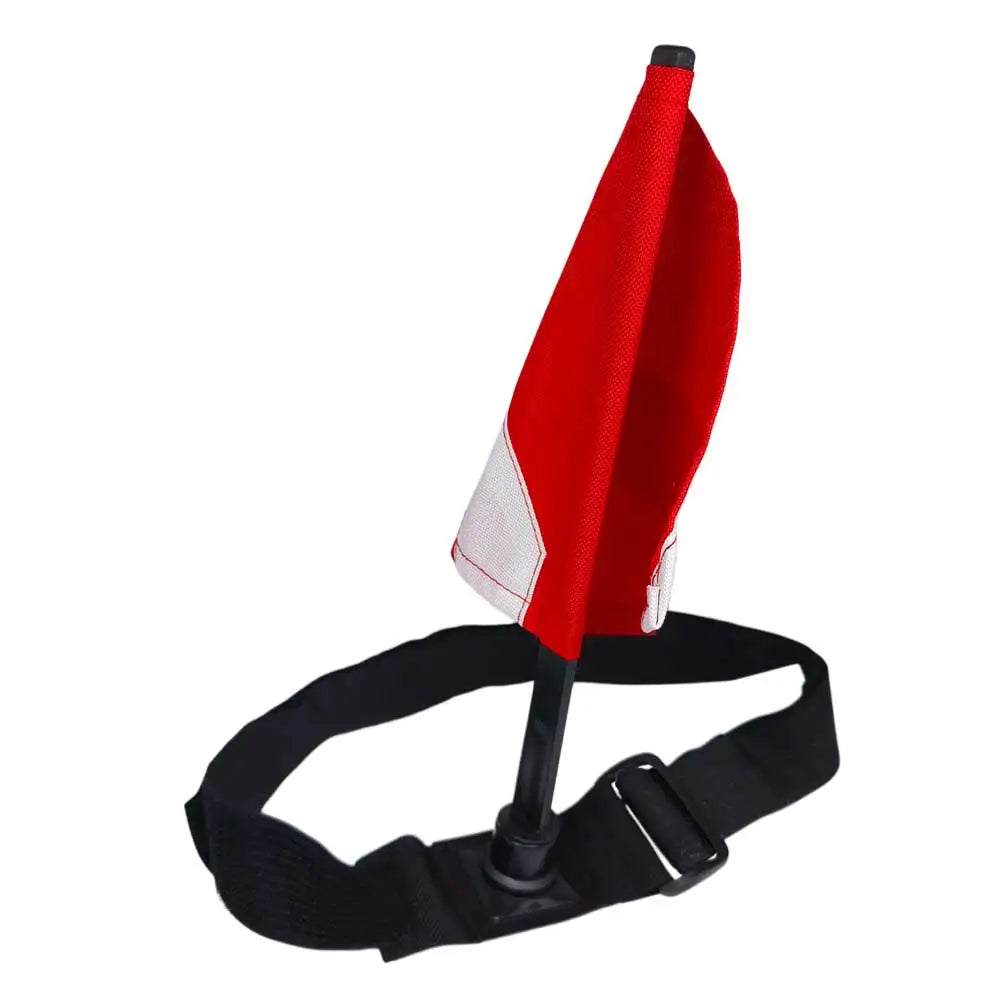 Scuba Dive Safety Flag W/ Adjustable Webbing Strap Diver Down Signal for Spearfishing Snorkeling Inflatable Surface Marker Buoy