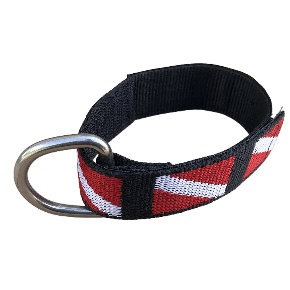 1pc Adjustable Scuba Diving Wrist Strap Lanyard Webbing Band With Metal D-Ring Freediving Webbing Holder Strap Swim Pool Parts