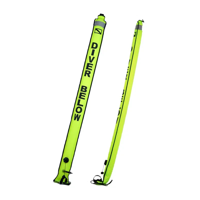 Colorful inflatable Diving SMB buoy in 1.2m, 1.5m, and 1.8m sizes for scuba diving safety and visibility