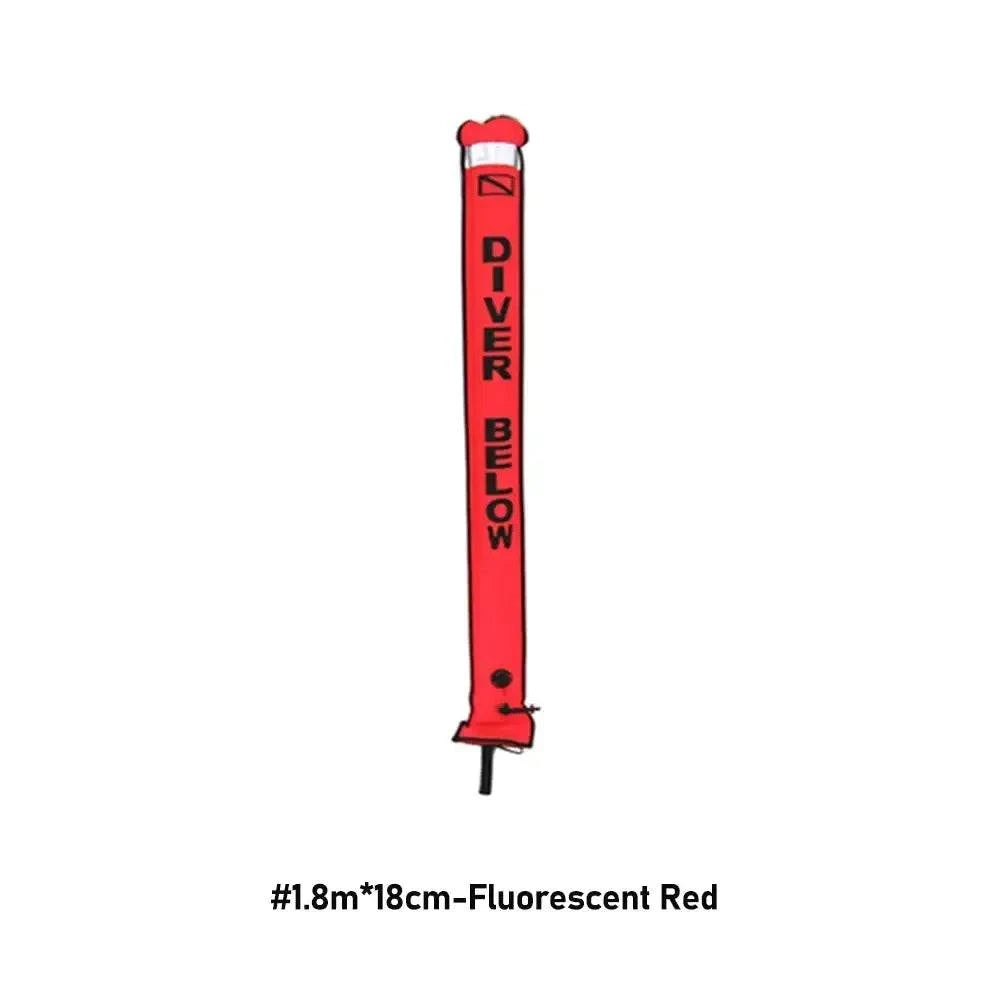 1.2M/1.5M/1.8M Professional Scuba Diving Inflatable Safety Sausage - SMB Signal Tube Surface Buoy Diver Below