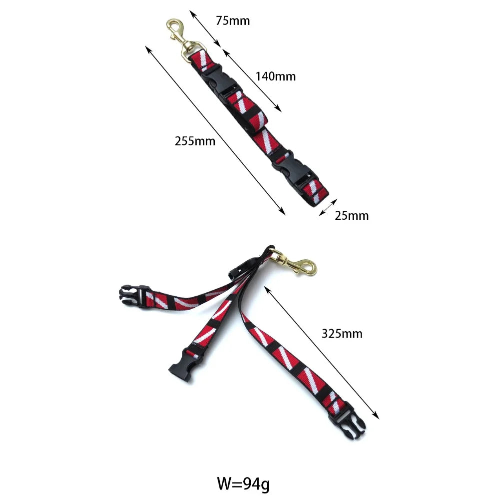 Scuba Diving Lanyard Clip 255x25mm Fin Lift Cord Clip Fin Holder Quick Release Buckle Swivel Hook For Dive Accessories