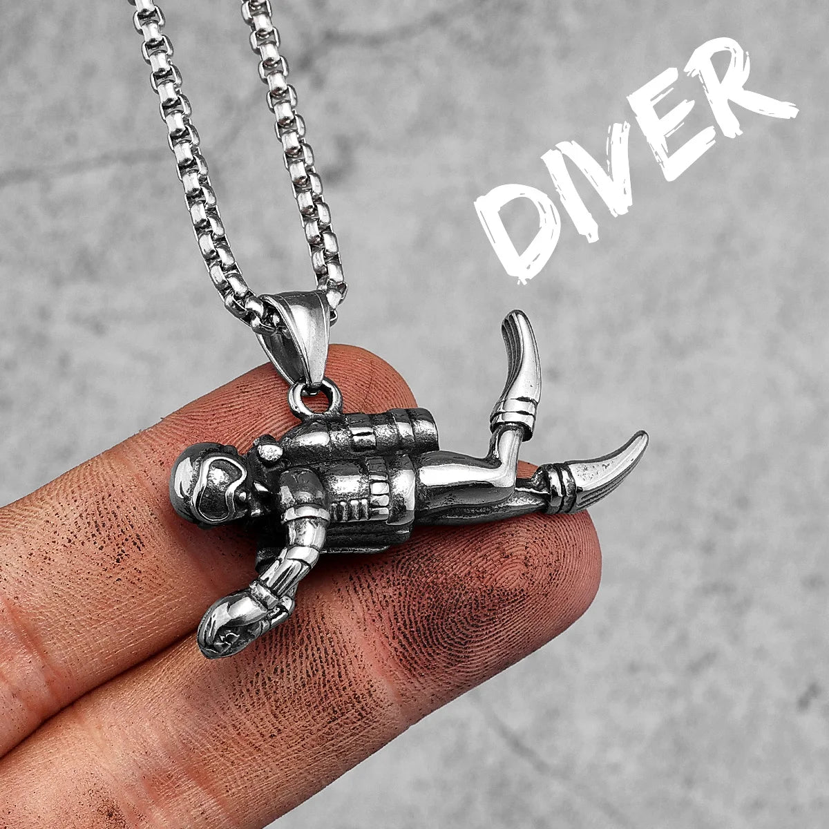 Deep Sea Diver Stainless Steel Men Women Necklaces Pendants Chain Unique Punk Trendy Fashion Jewelry Creativity Gift Wholesale