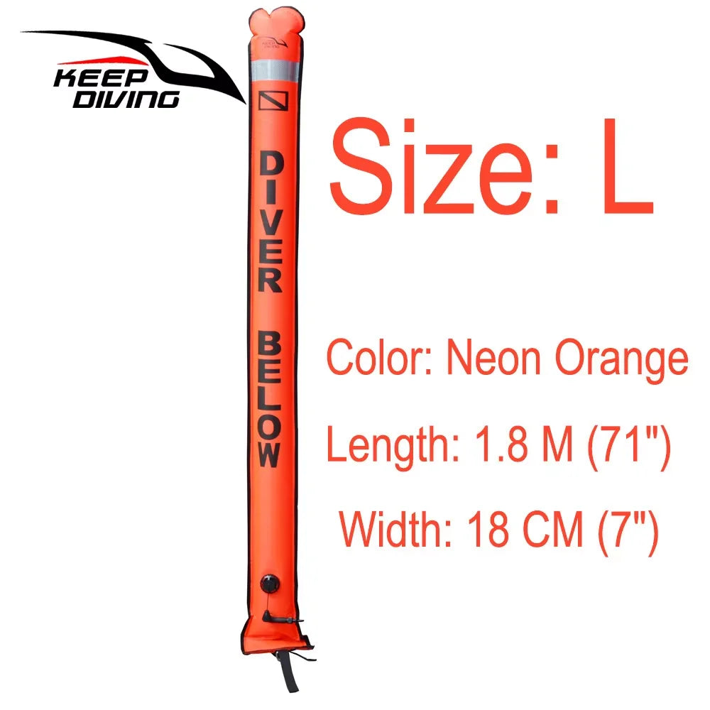 1.8M/1.5M/1.2M scuba diving surface marker buoy for technical and recreational diving