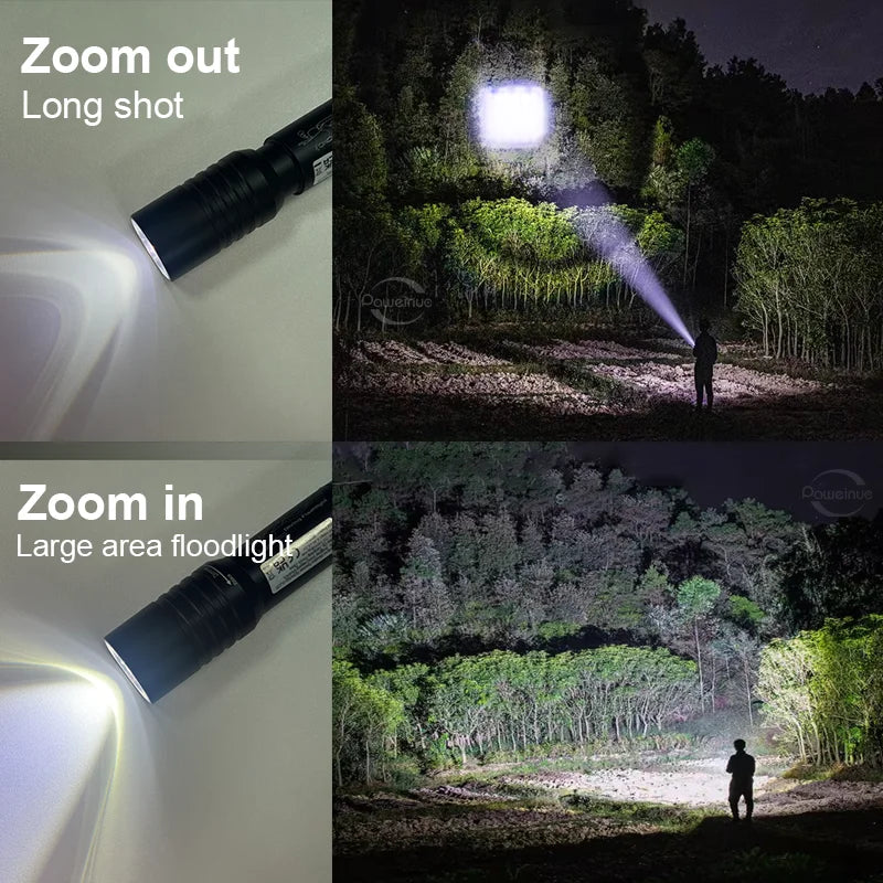 High Power Mini Diving Flashlight 100M Professional Scuba Dive Torch IPX8 Rechargeable Portable Lantern for Spearfishing Camping