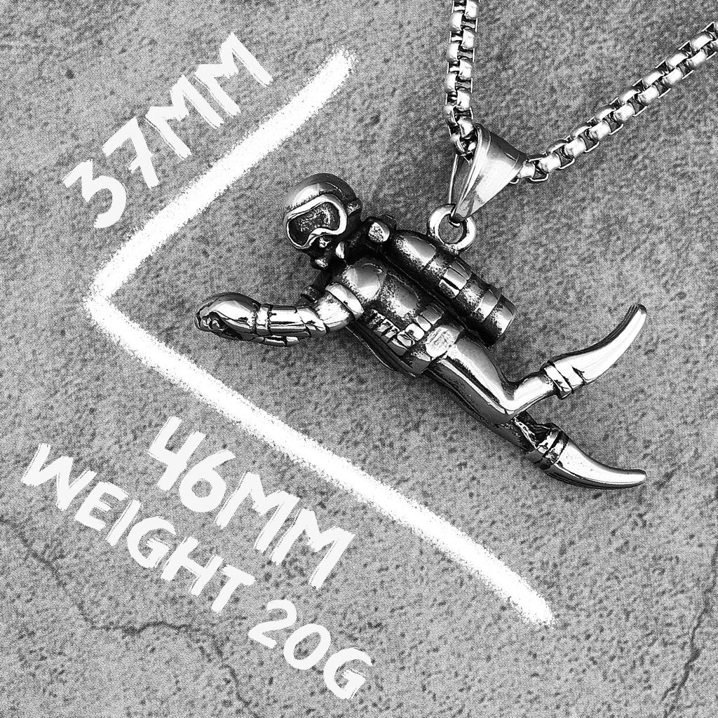 Deep Sea Diver Stainless Steel Men Women Necklaces Pendants Chain Unique Punk Trendy Fashion Jewelry Creativity Gift Wholesale
