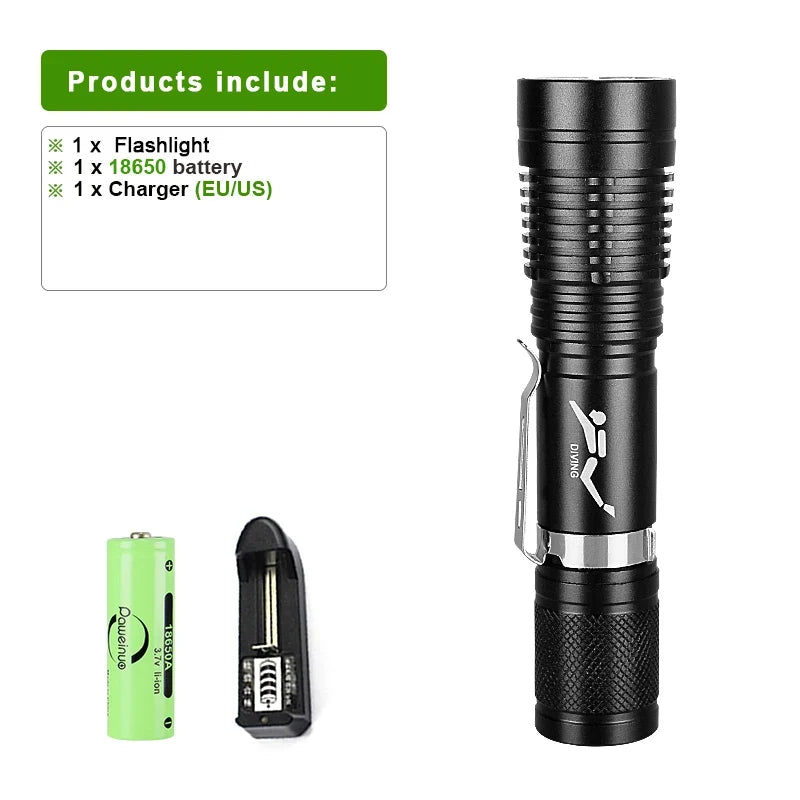 10000LM Professional Diving Flashlight Scuba LED Dive Light 26650 Hunting Dive Torch IPX8 Waterproof Underwater Lantern