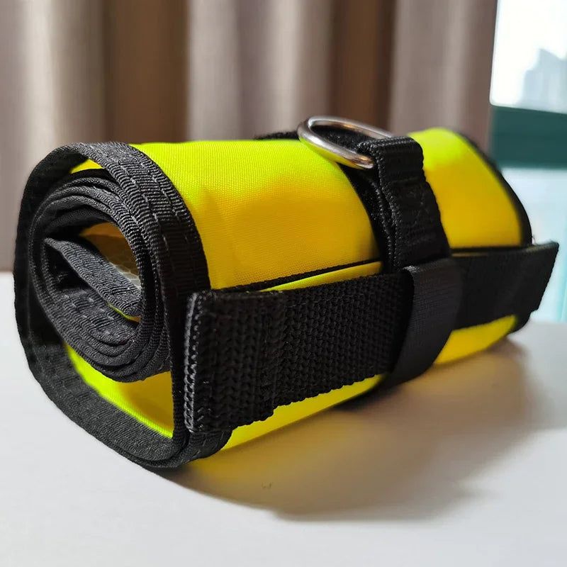 Colorful inflatable Diving SMB buoy in orange and fluorescent colors for scuba diving safety and visibility