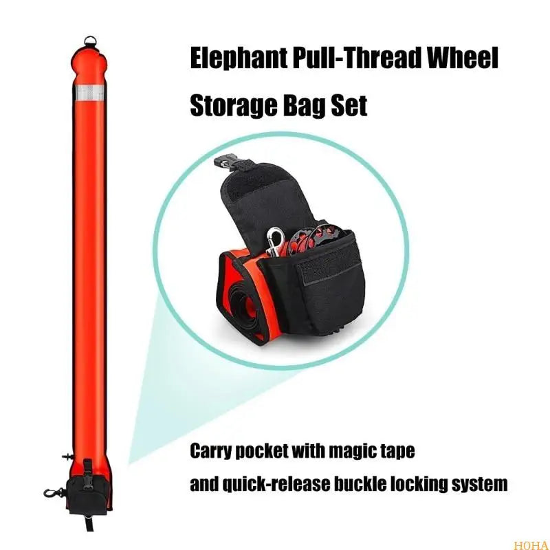 N0HA Open Bottom Safety Inflatable Dives Float with Reel & Clip Scubas Tube