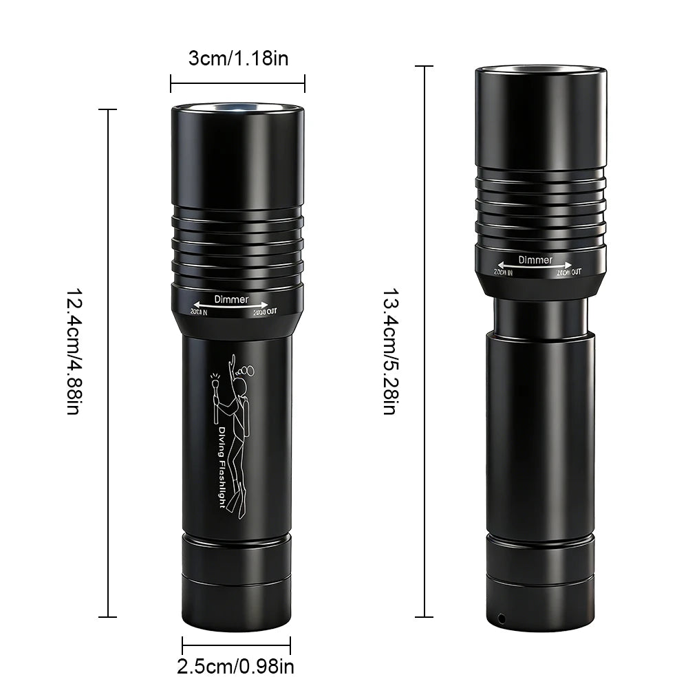 9500000000LM Powerful Diving Flashlight IPX8 Underwater Lamp Professional Scuba Diving Torch Type-c Rechargeable LED Dive Lights