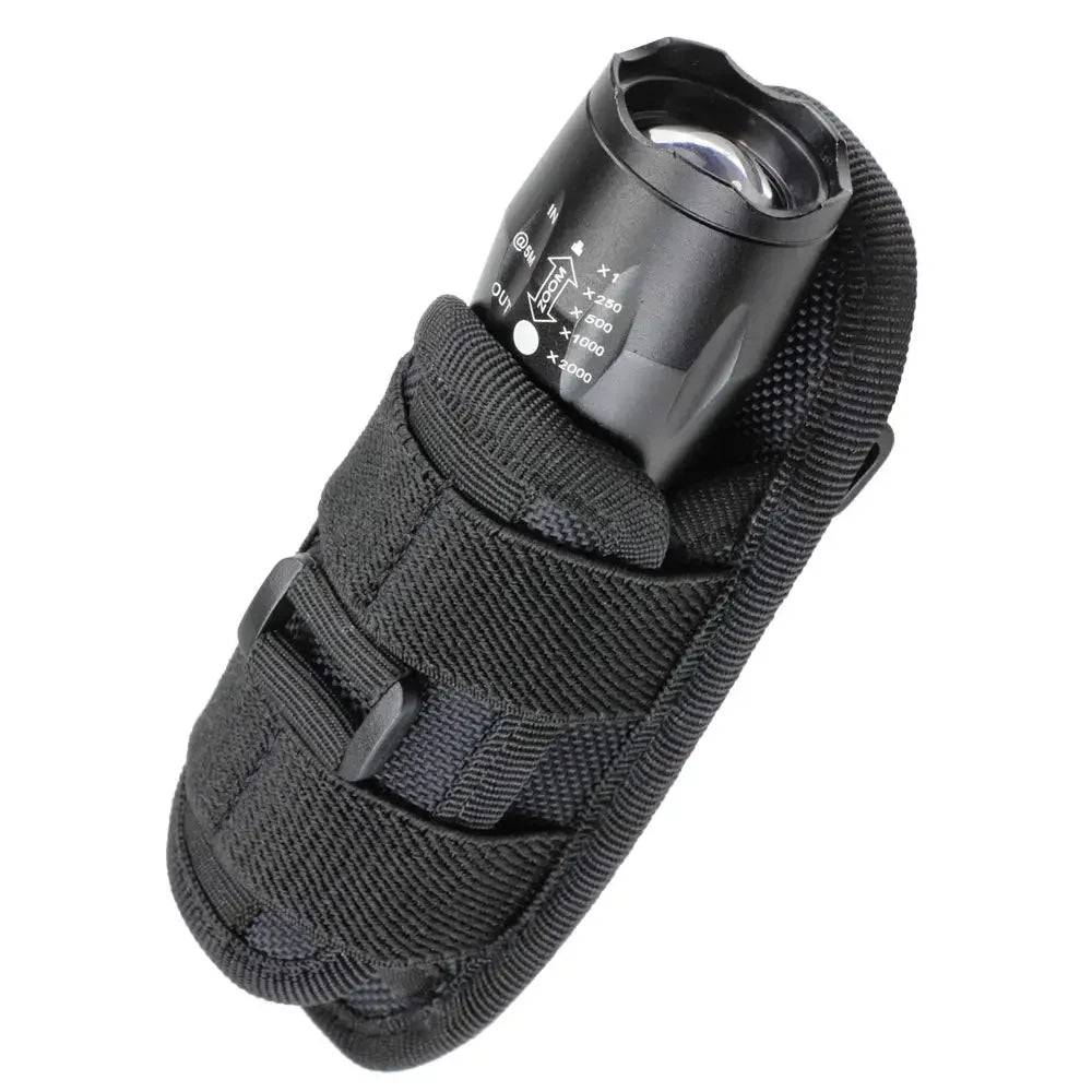 Tactical Flashlight Cover Nylon Case for Flashlight Belt Holster Holder for Duty Belt Hunting 360 Degree Flashlight Tool Pouch