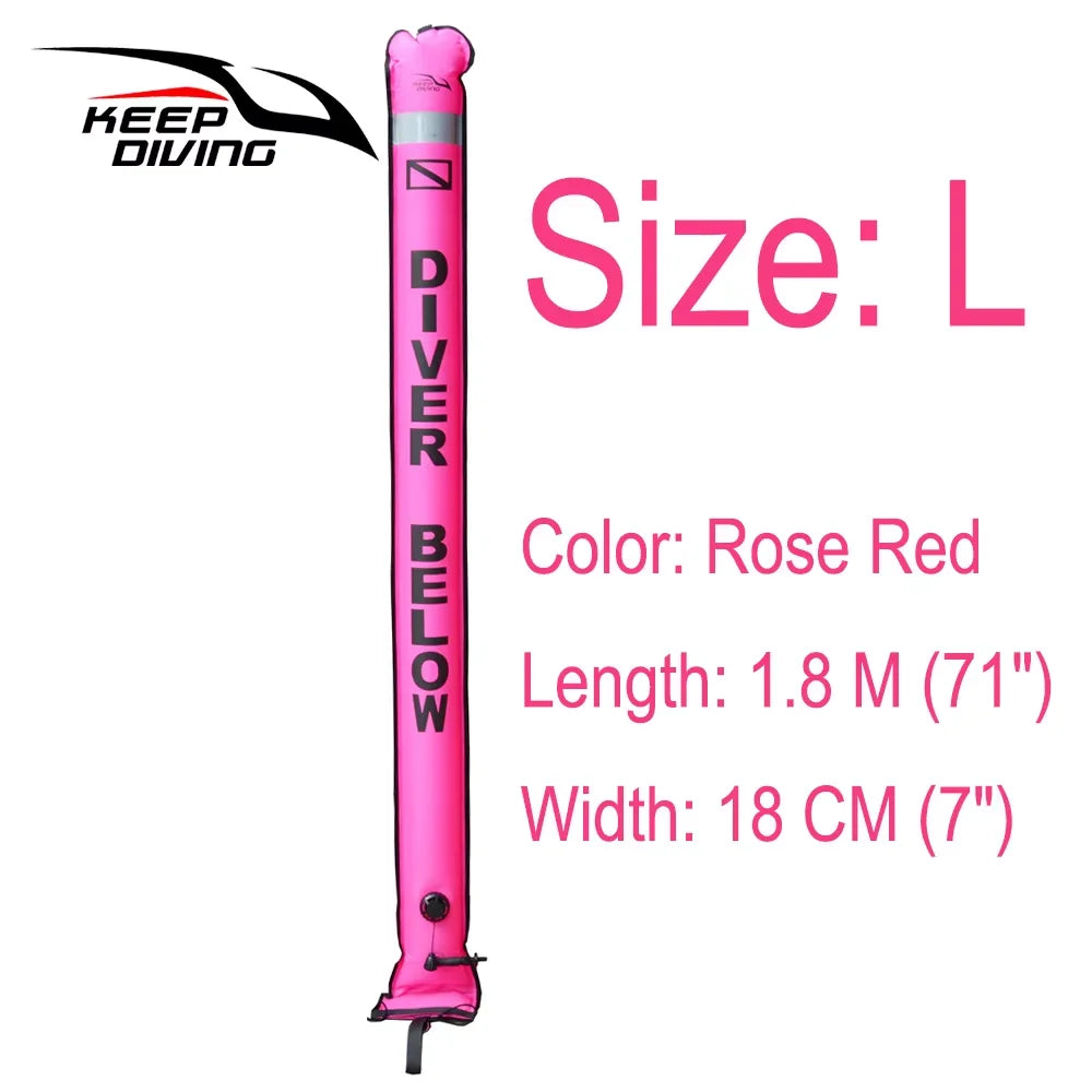 2026 new arrival scuba diving surface marker buoy in 1.8M 1.5M and 1.2M sizes for technical recreational diving safety