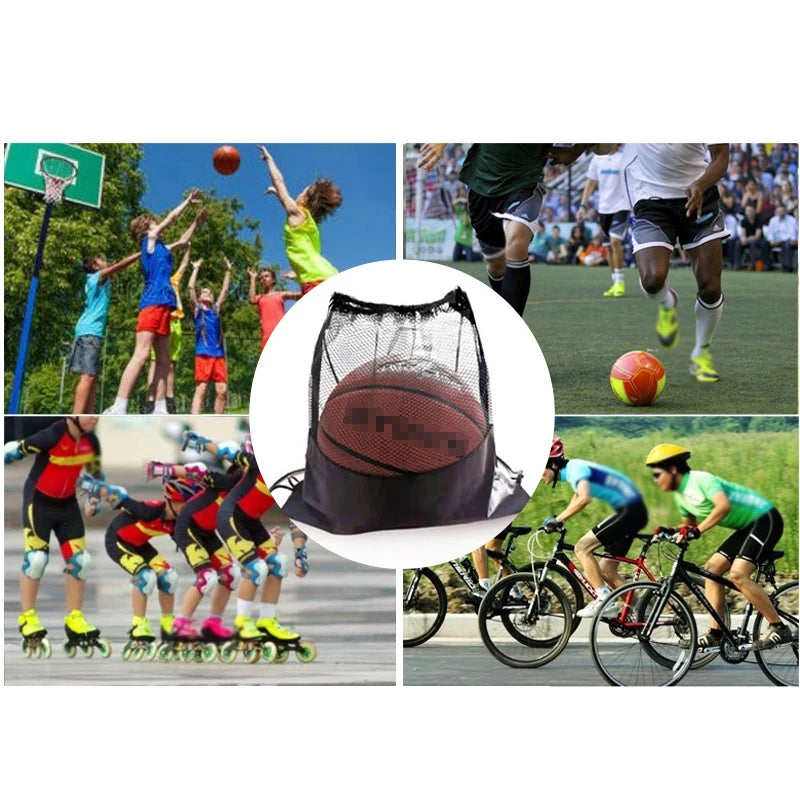 Sports Storage Backpack - Portable Mesh Ball Bag for Basketball/Soccer, Heavy Duty Carry Bag with Vent Panels & Shoulder Strap