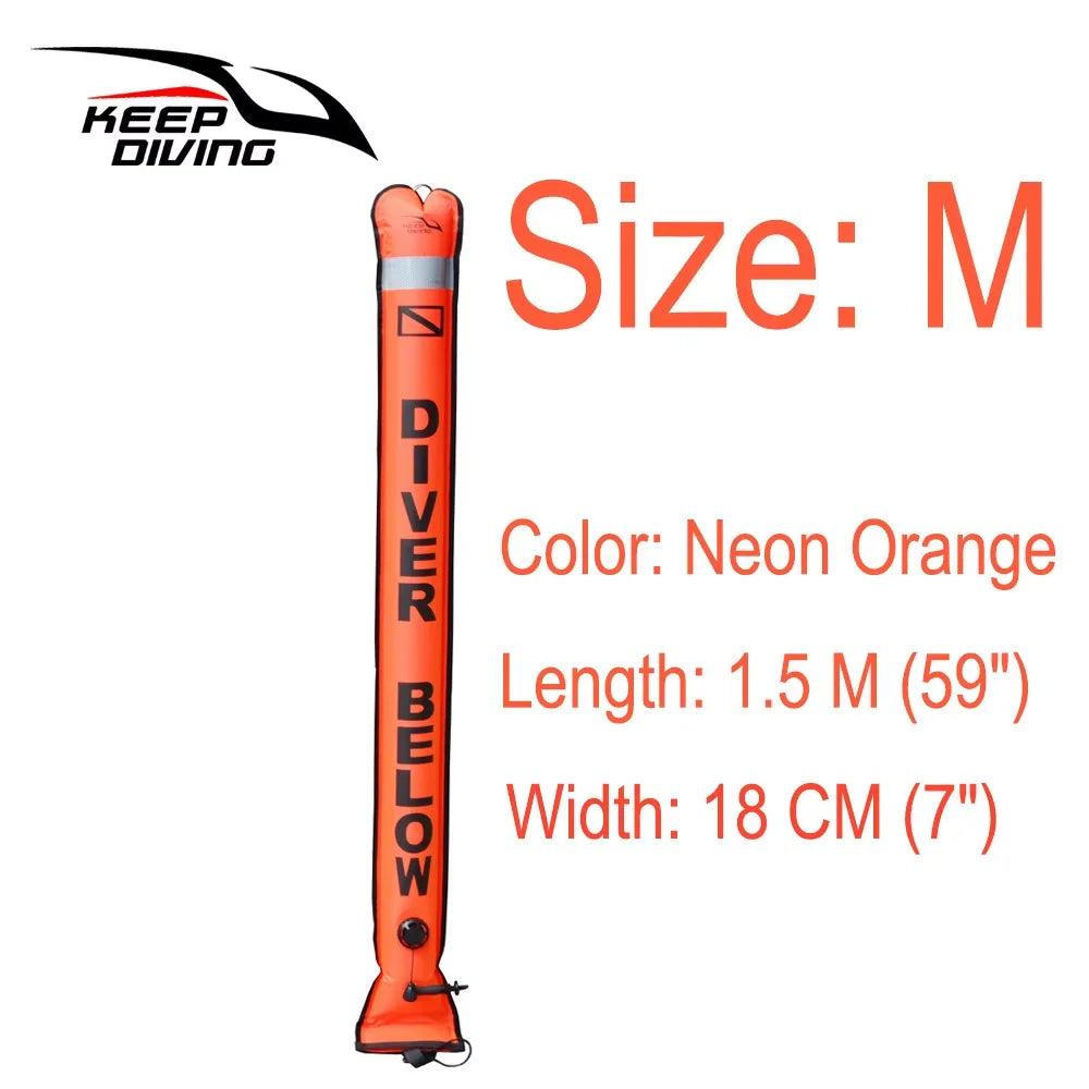 2026 New Arrival Scuba Diving Surface Marker Buoy in 1.8M, 1.5M, and 1.2M sizes for technical and recreational diving safety