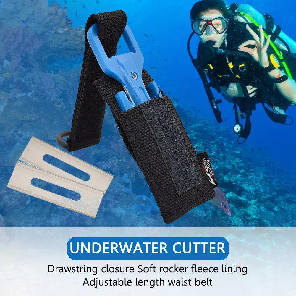 Scuba diving cutting knife with nylon handle and stainless steel blade underwater safety tool