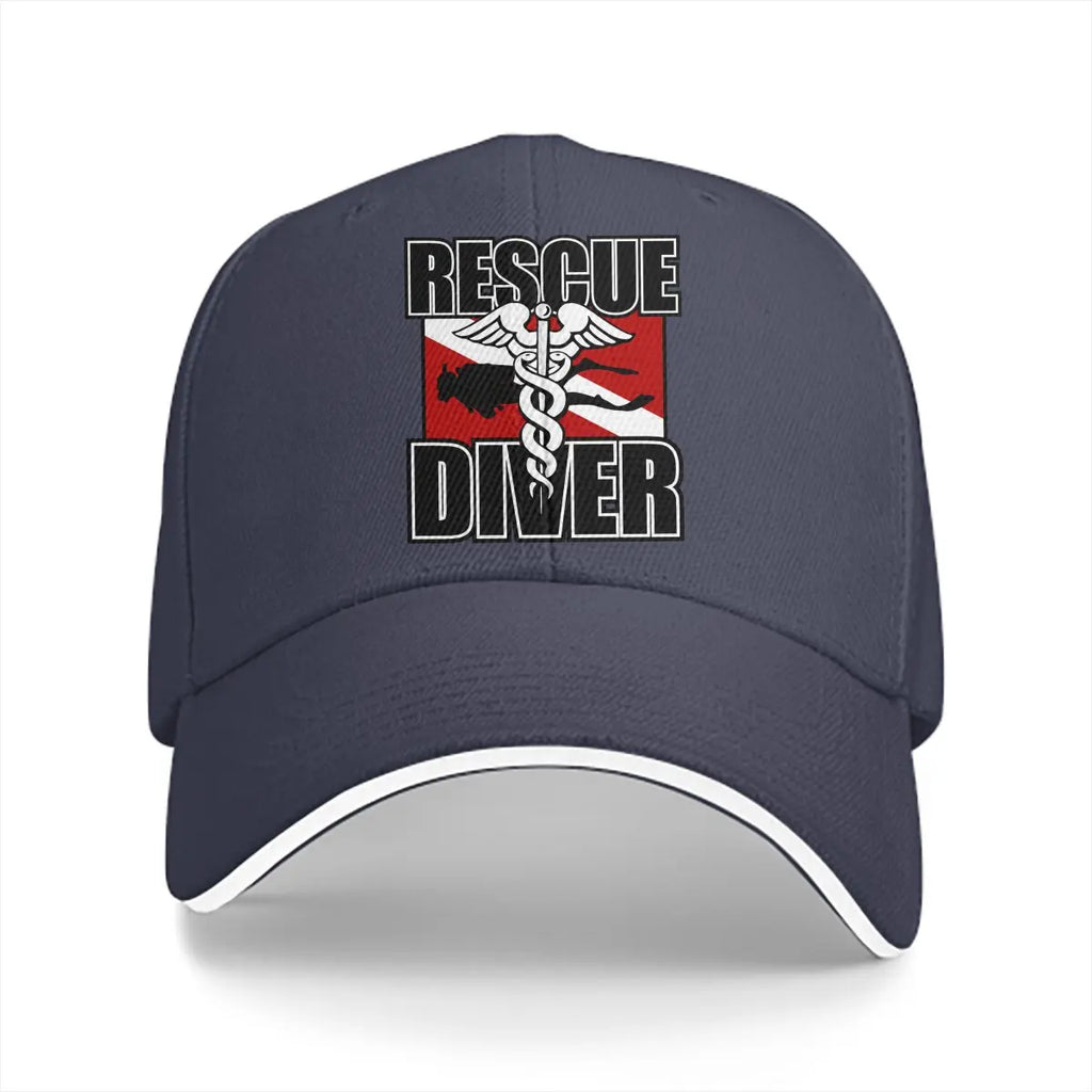Rescue Diver Baseball Cap Men Hats Women Visor Protection Snapback Diving Dive Scuba Caps