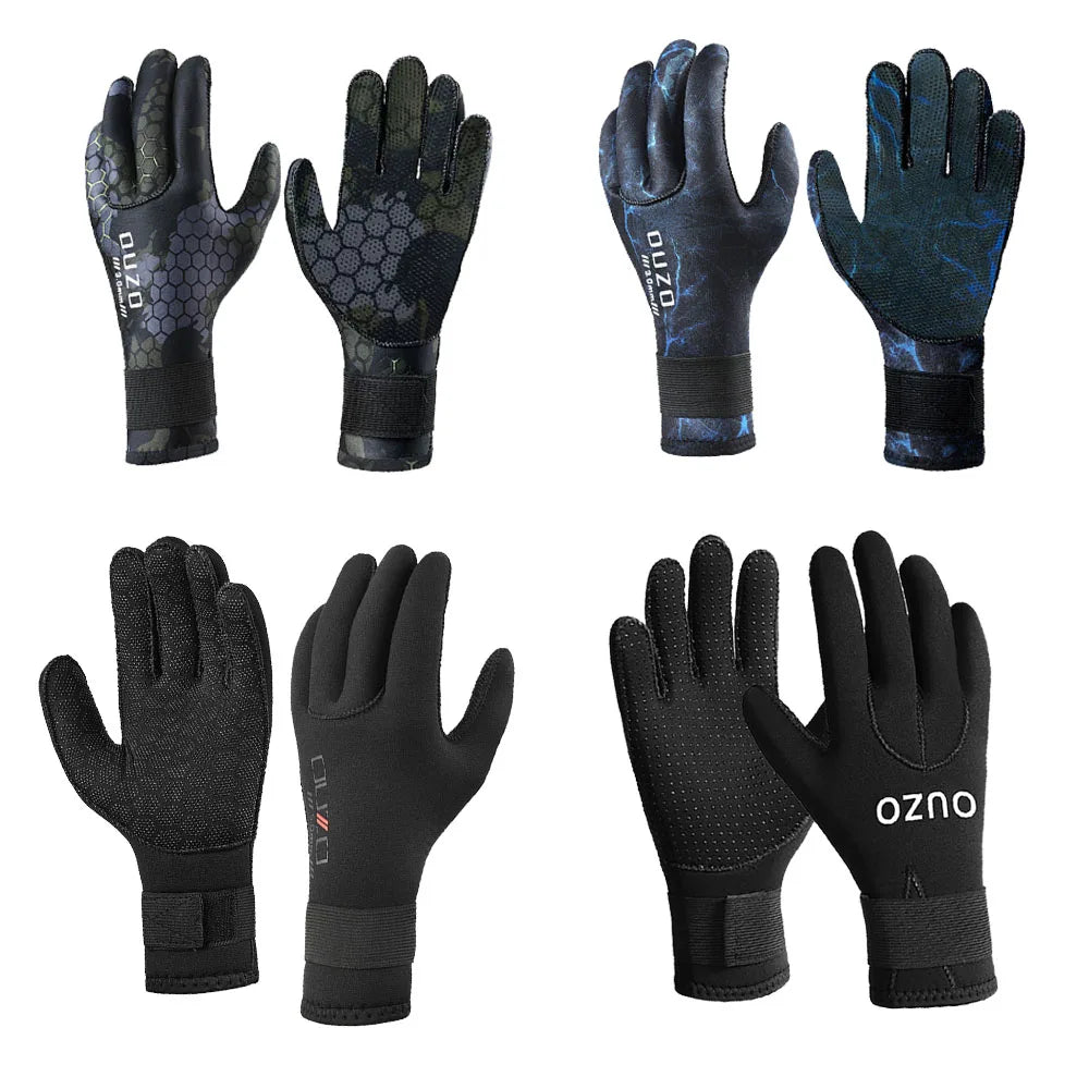3MM Neoprene Diving Gloves Camo Resistant Warm Anti-Slip Wear-Resistant Swimming Snorkeling Gloves For Fish Catching